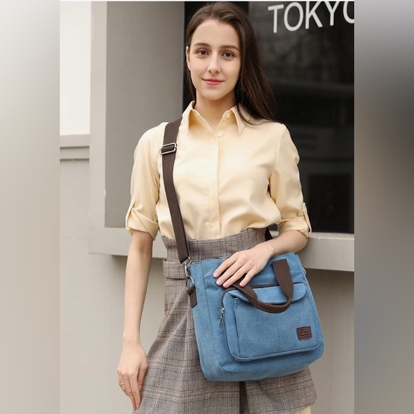 Blue denim canvas tote/shoulder/crossbody bag -women’s. - Picture 9 of 16